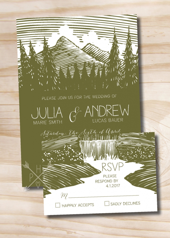 mountain wedding invite