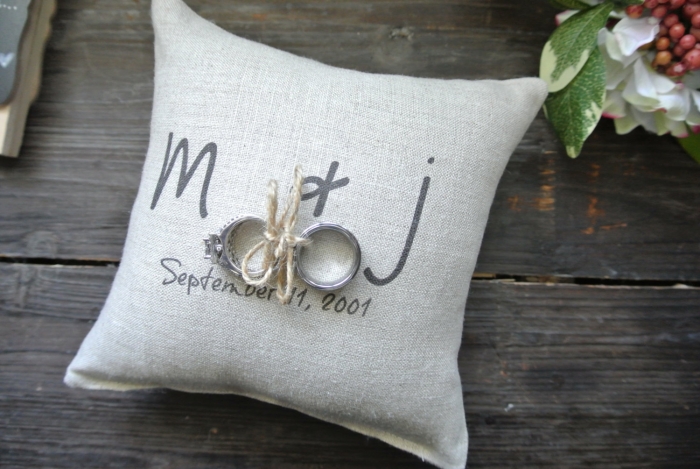 personalized ring pillow