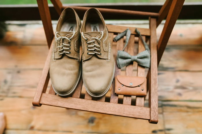 groom's accessories on a chair