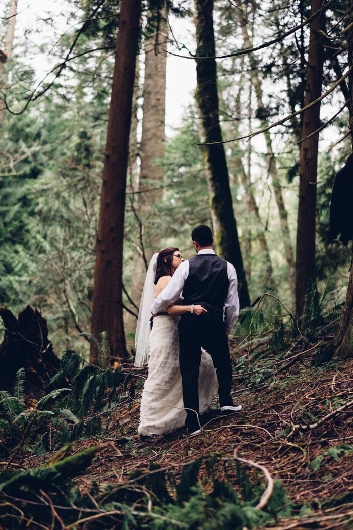 woodland wedding portrait