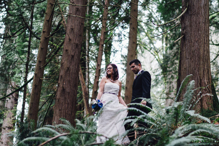 woodland wedding portrait