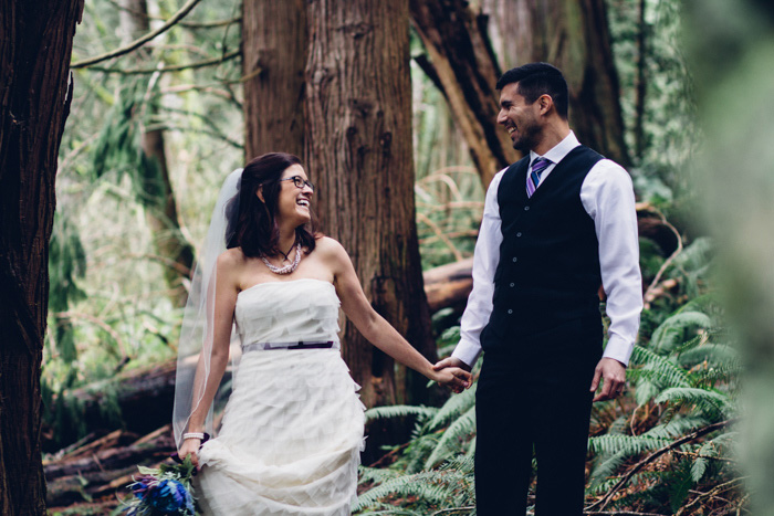 woodland wedding portrait