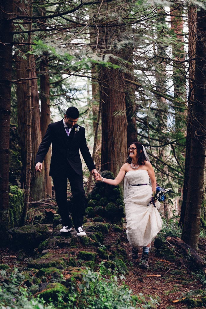 woodland wedding portrait