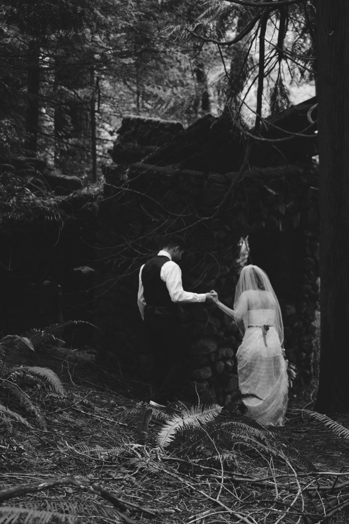 woodland wedding portrait