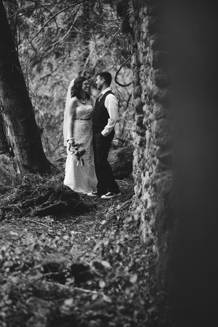 woodland wedding portrait