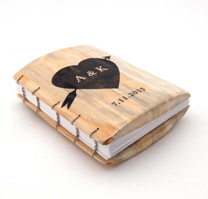 wooden guest book