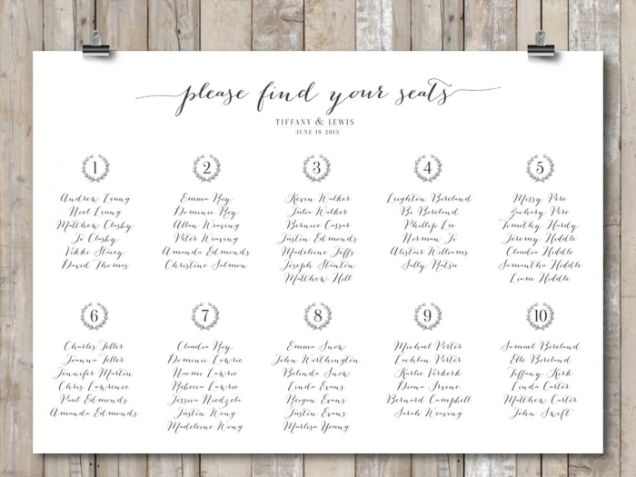 wreath seating chart