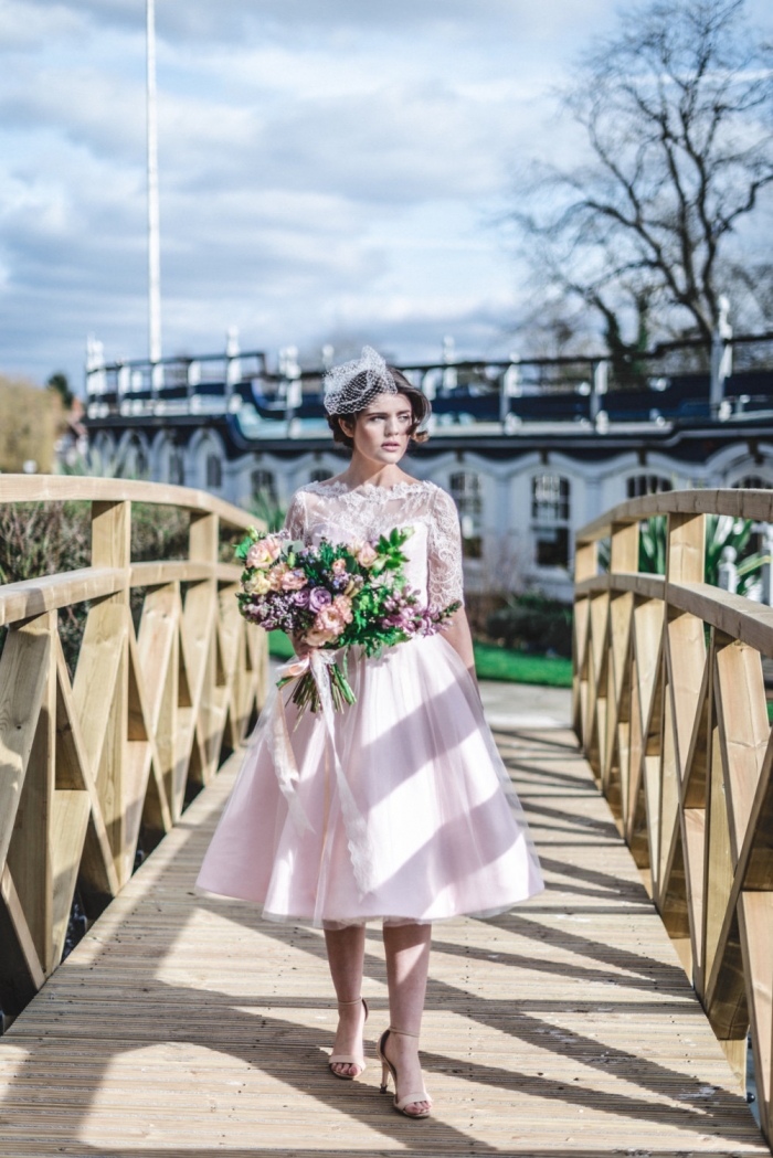 50s pink tea dress