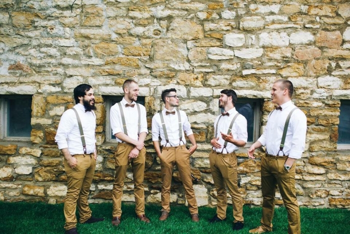 brown linen bowtie