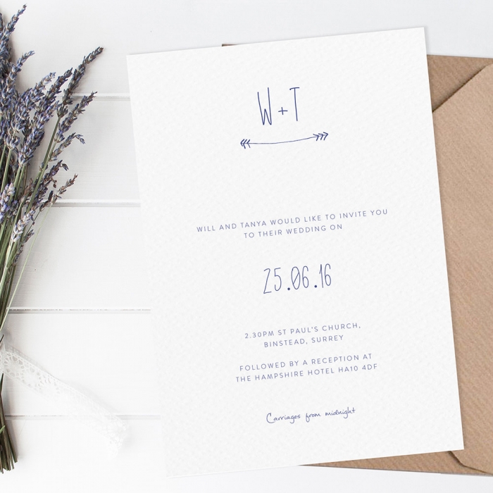 clean simple modern wedding invite