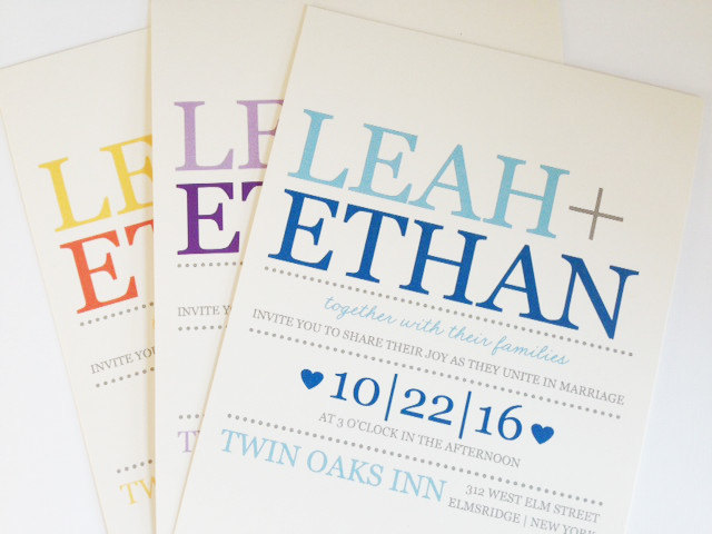 clean wedding invite print