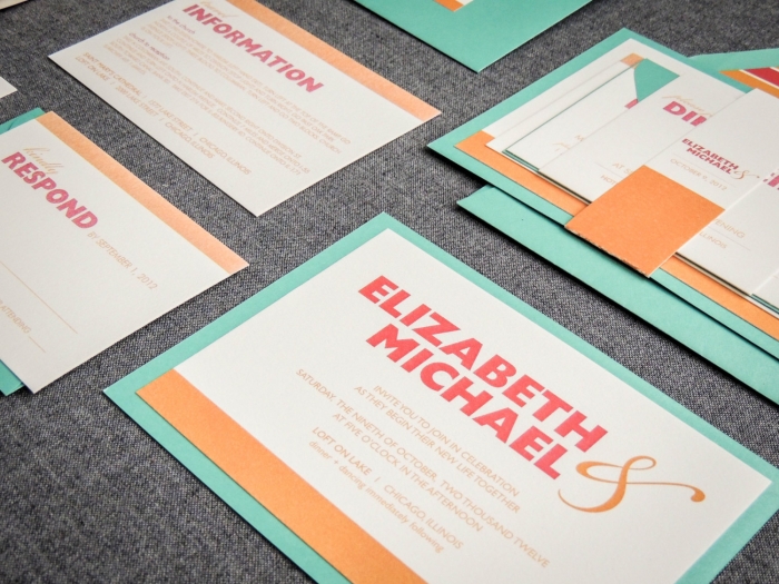 colorful wedding invites