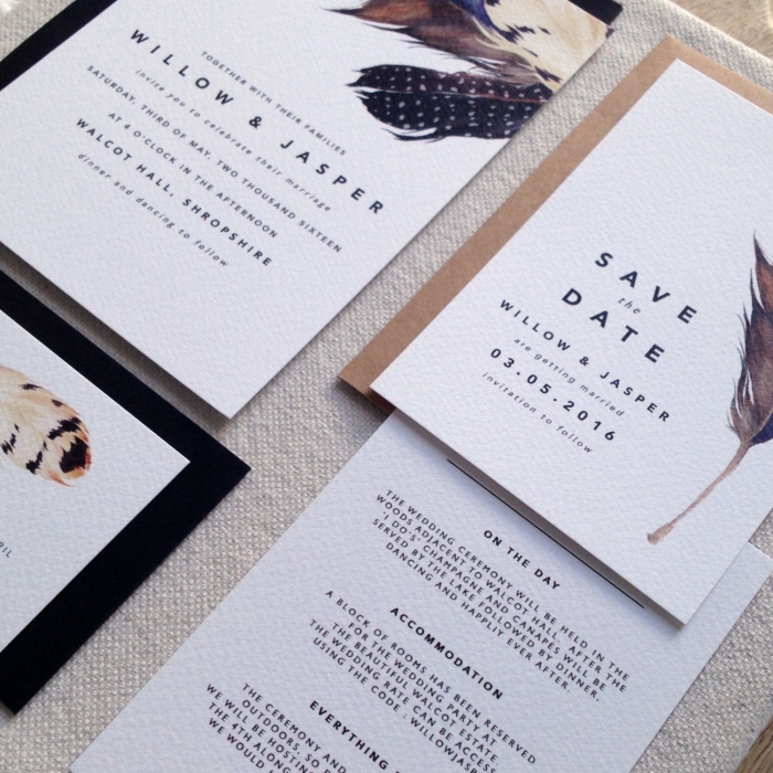 feather modern invites