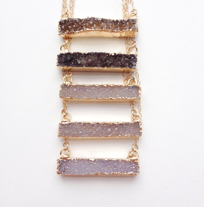 gold druzy necklace