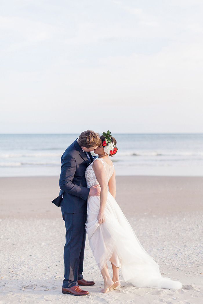 Beach wedding portrait