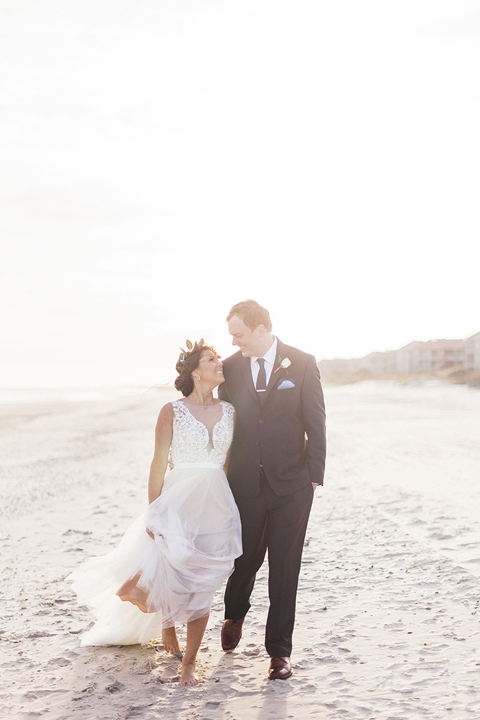 Beach wedding portrait