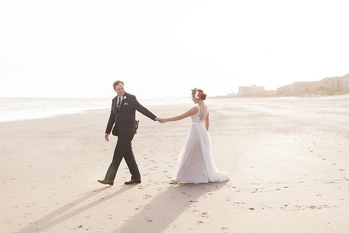 Beach wedding portrait