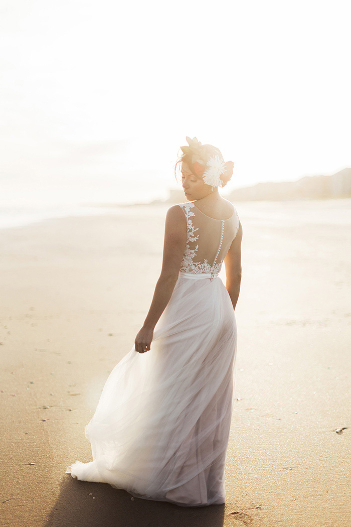 Beach wedding portrait