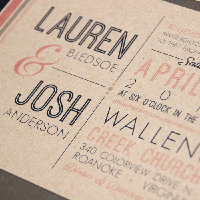 kraft paper wedding invite