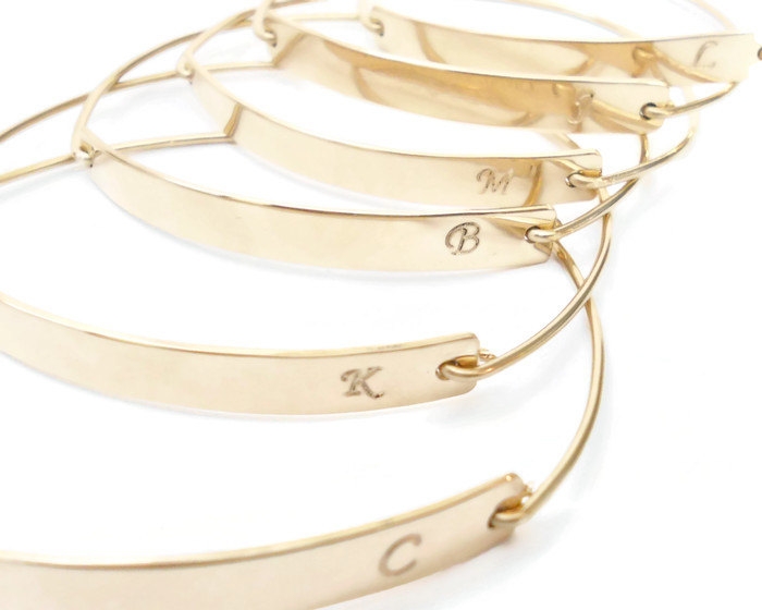 personalized gold bangles