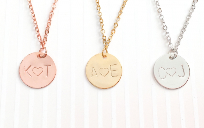 personalized initial and heart necklace