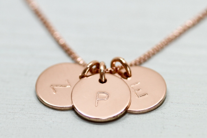 personalized rose gold necklace