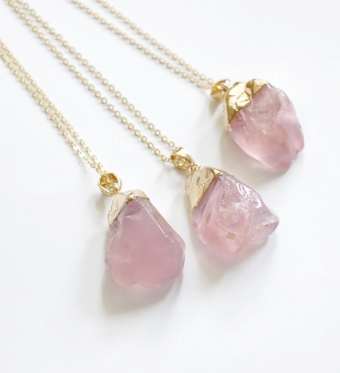 rose quartz necklace