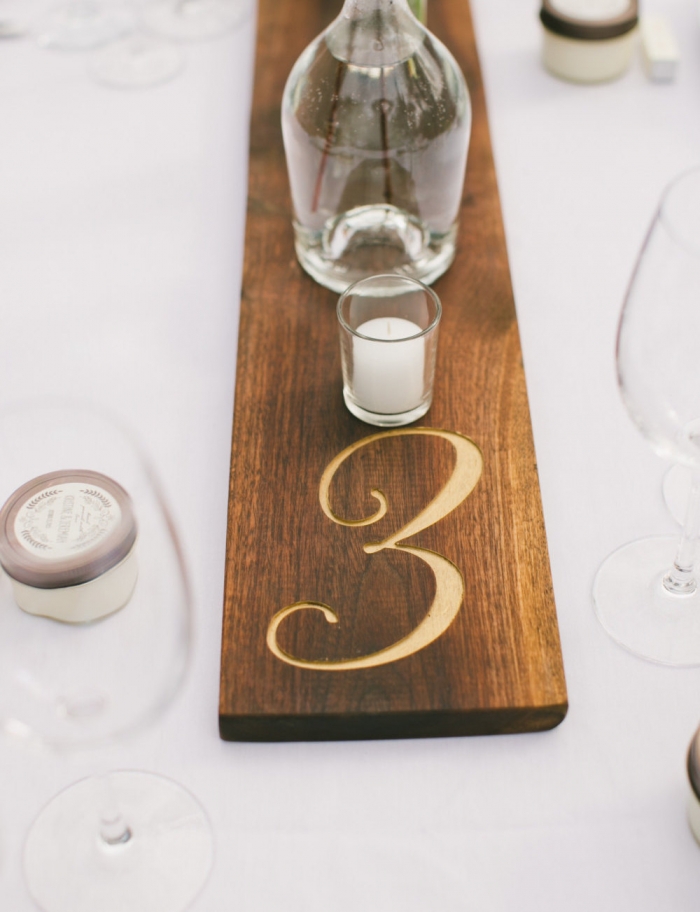 wooden table number