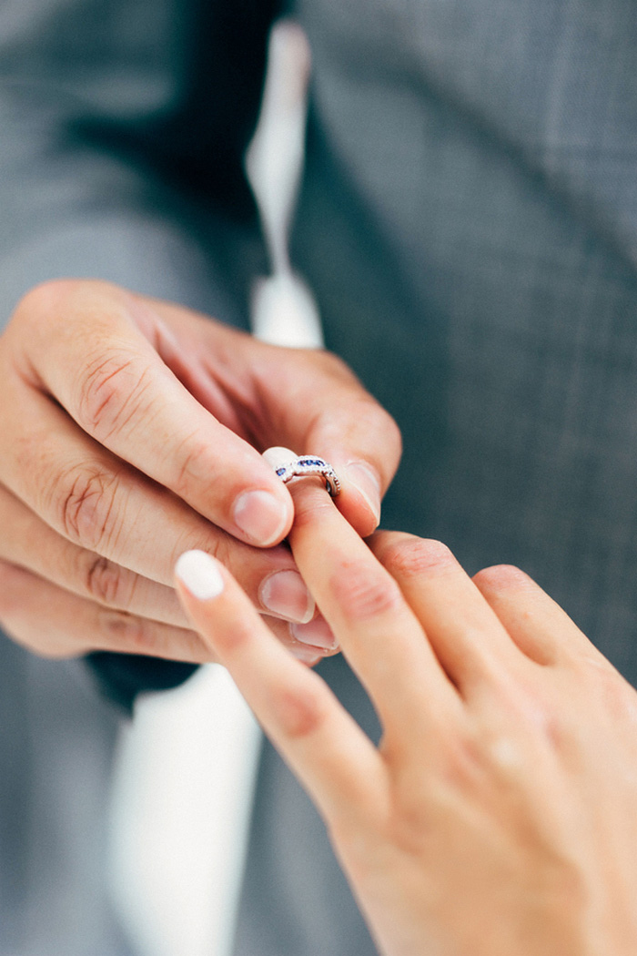 ring being put on bride's finger