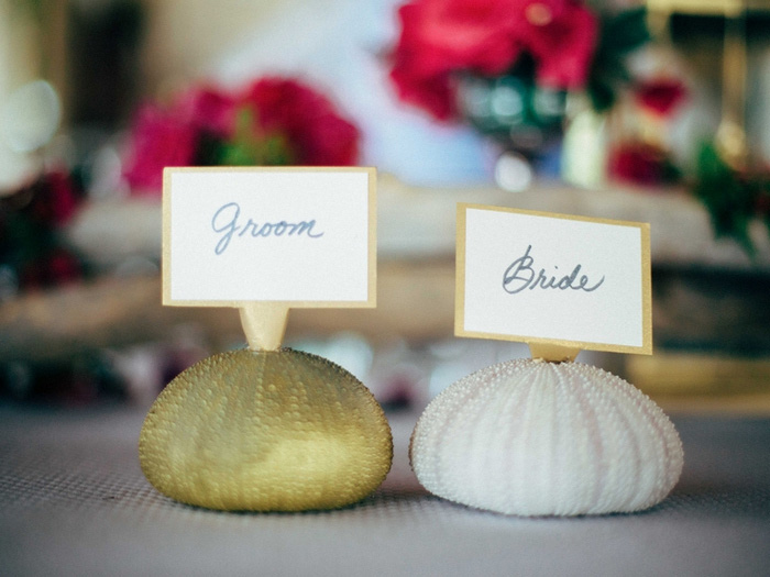 bride and groom name cards