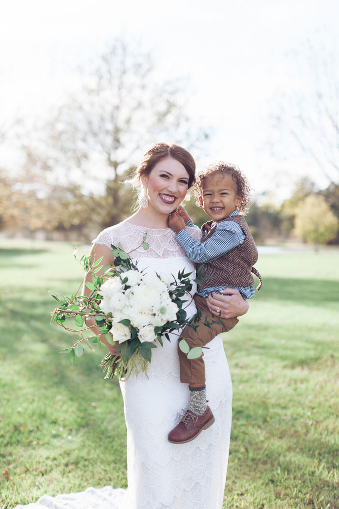 bride with son portrait 