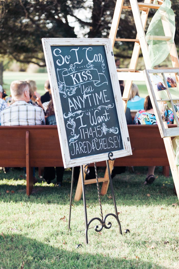 chalkboard wedding sign