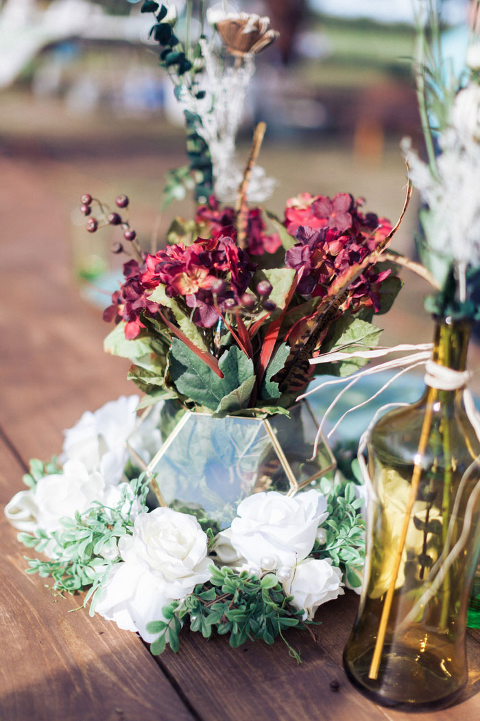 rustic floral centrepiece