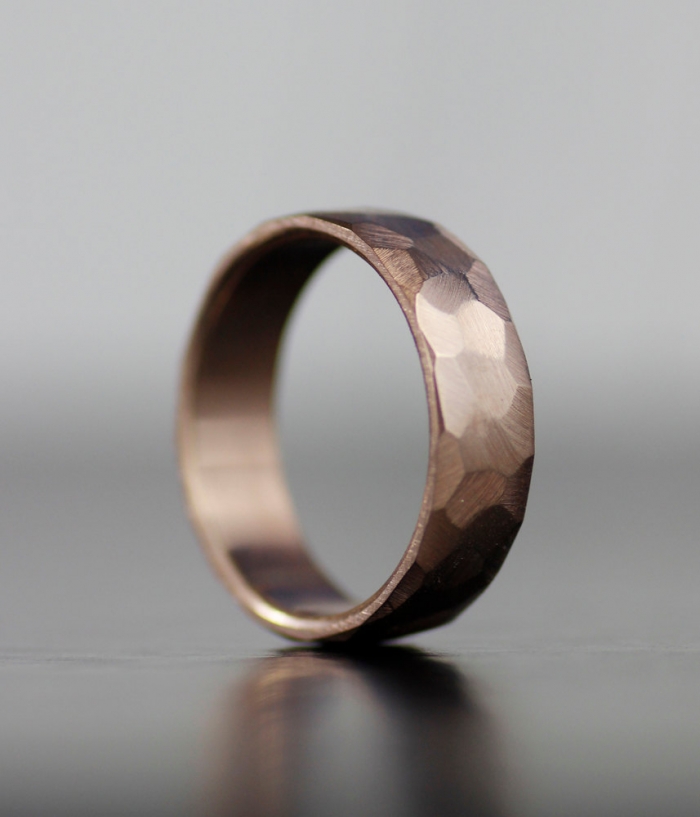 faceted rose gold band