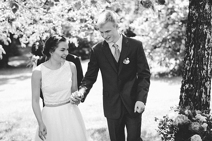 bride and groom exiting ceremony