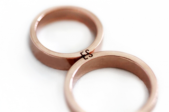 personalized wedding band rose gold