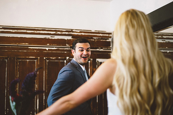 groom seeing bride for first time