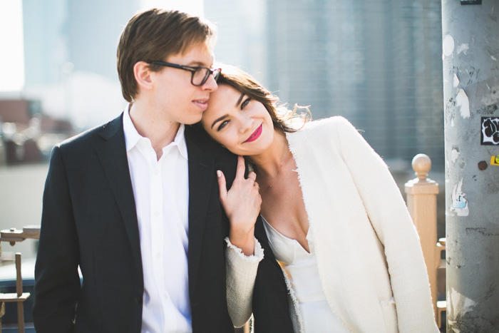 Brooklyn bridge wedding portrait