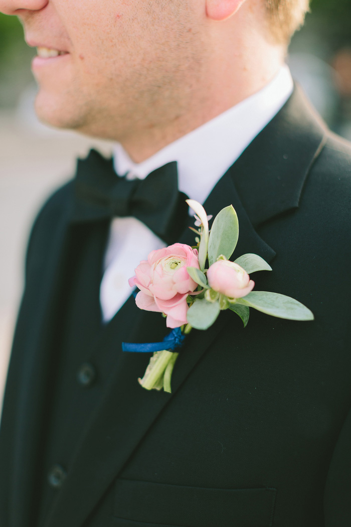 close-up of groom's boutonniere