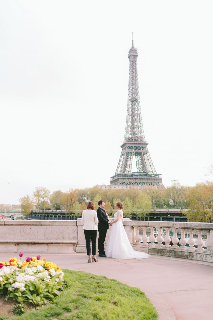 elopement ceremony with Eiffel Tower in the background