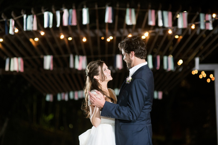 bride and groom dancing