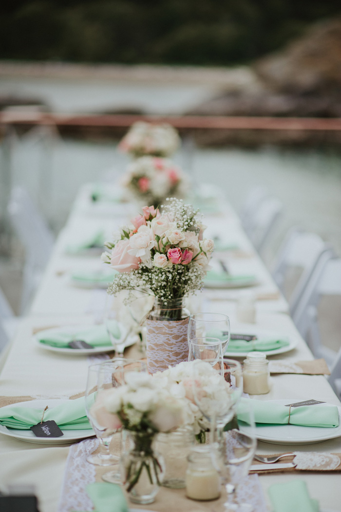 wedding reception table set-up outside