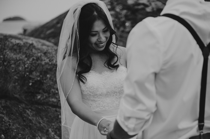 outdoor wedding ceremony by the ocean