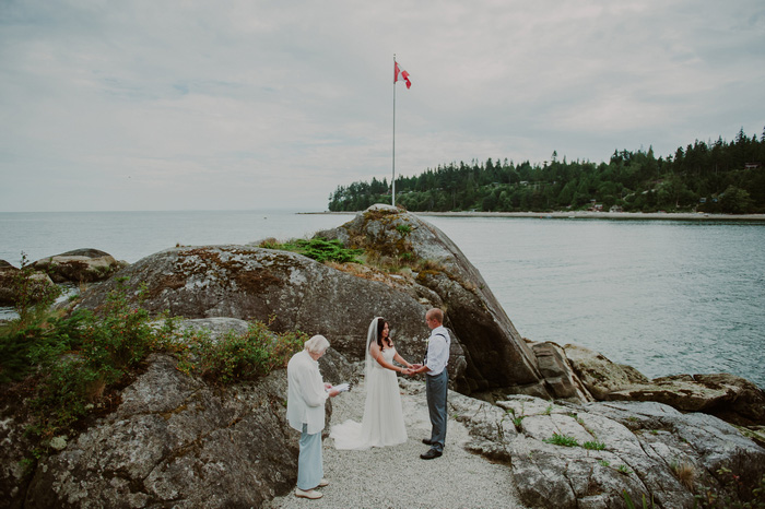 outdoor wedding ceremony by the ocean