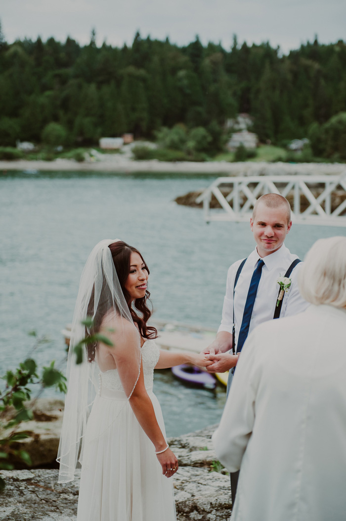 outdoor wedding ceremony by the ocean