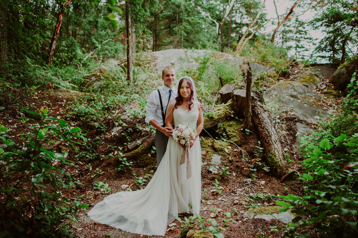 woodland wedding portrait