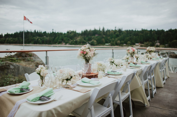 wedding reception table set-up outside