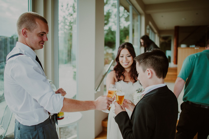 bride and groom at reception