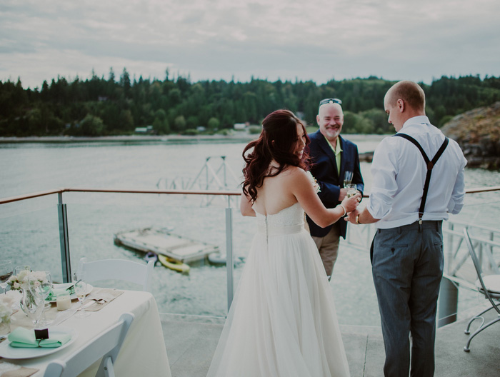 bride and groom at reception