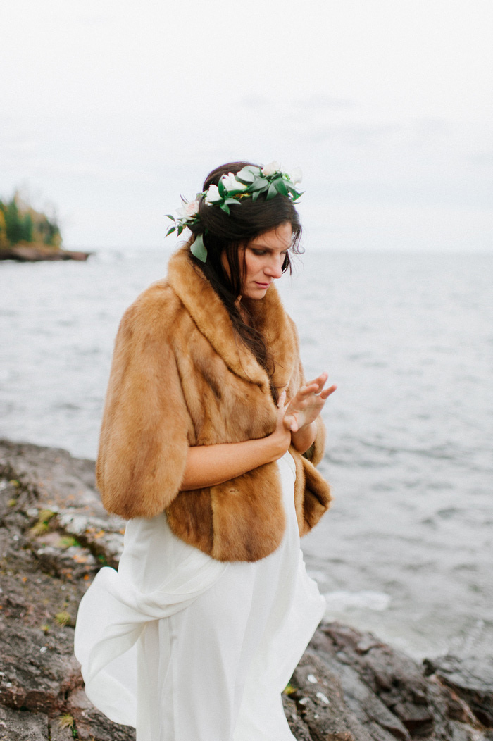 bride looking at ring on her finger